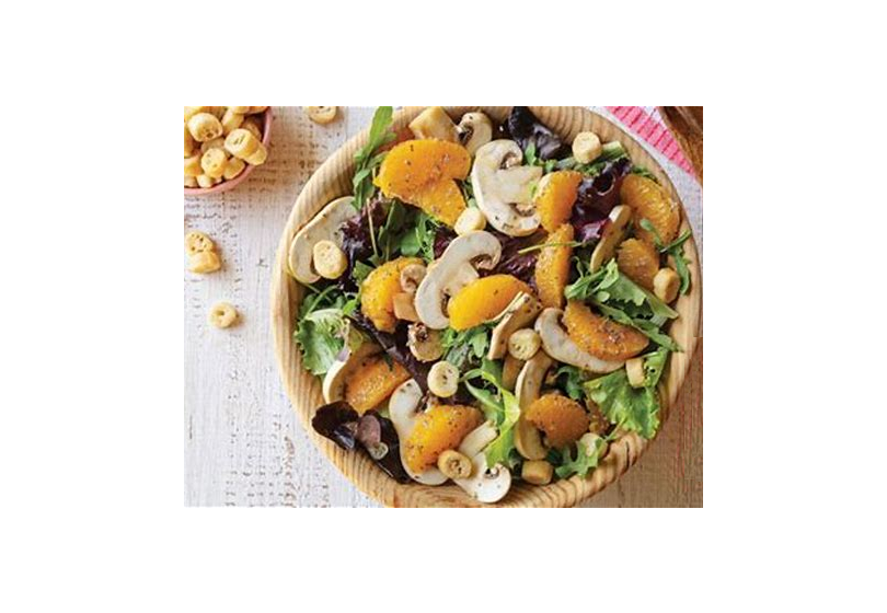 Salada de cogumelos com laranja